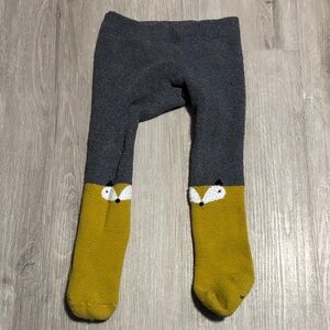 Gray‎ and Yellow Fox Kids Tights